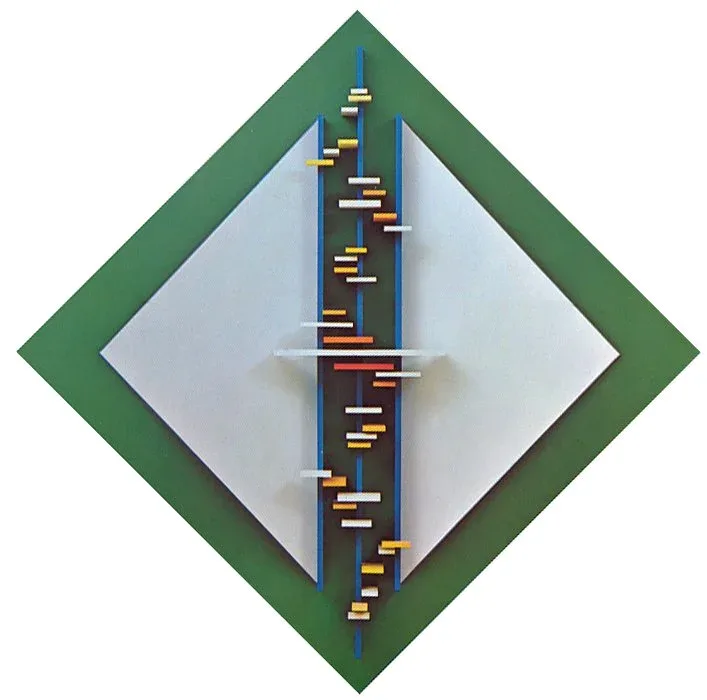 Ronald Kostyniuk, “Relief Structure” (ca. 1972, enamel on plastic)